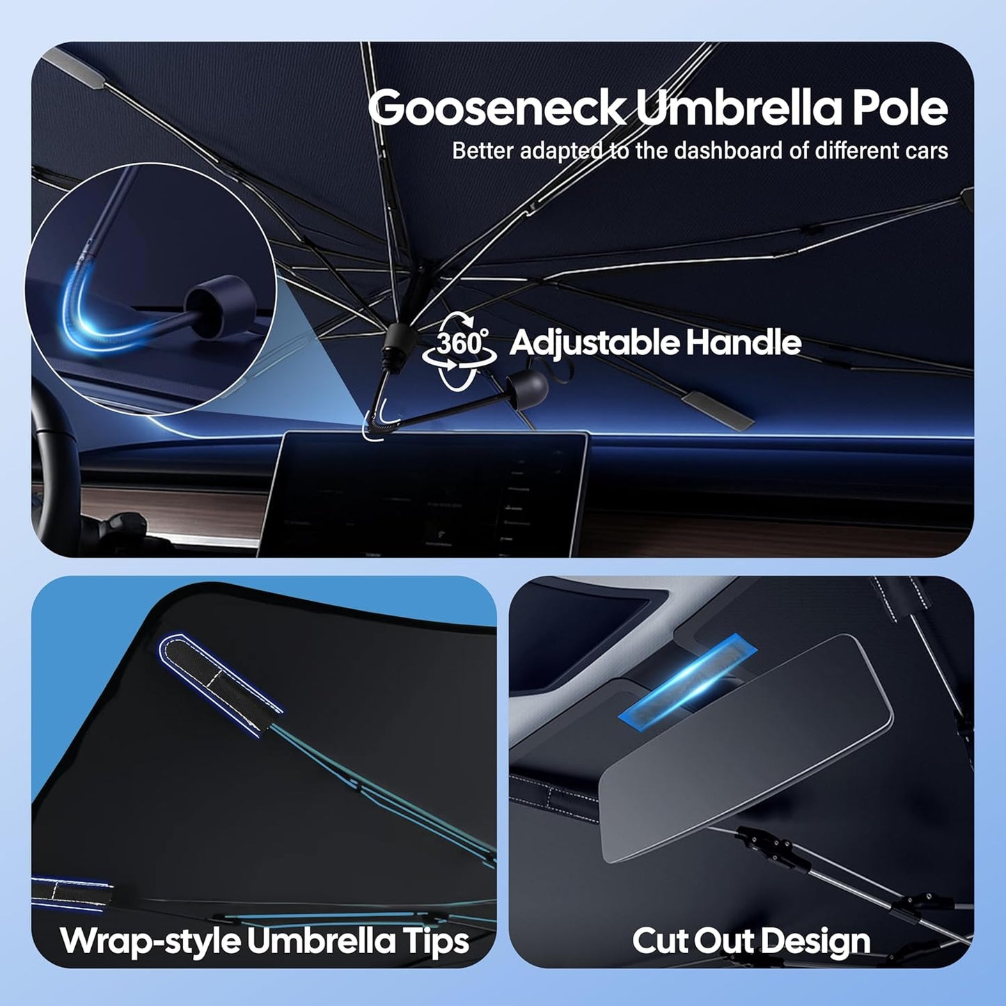 Sun Shade Umbrella for Car | Fits All Car Types | UV & Heat Protection